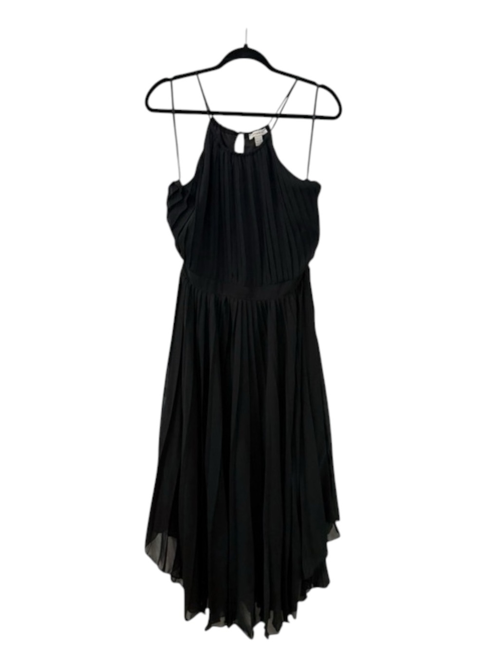 new Boston Proper 𖣴 Pleated Midi Handkerchief Hem Cocktail Dress 𖣴 Black 12 - Picture 12 of 16